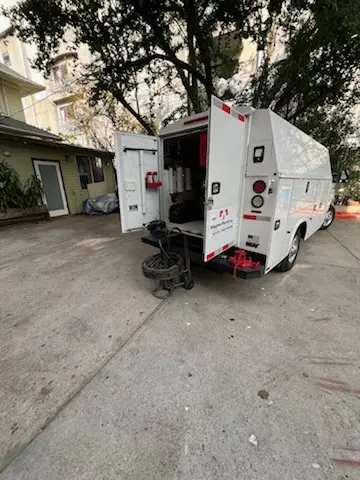Magnet Plumbing service vehicle on-site for Sewer Line Repair in Horseshoe Bay